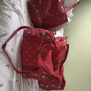 Vera Bradley red bandanna travel set